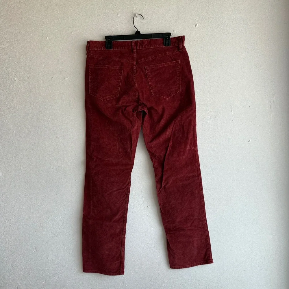 Banana Republic Mens Slim Fit Corduroy Pants 34x32 Burgundy Red Cotton Stretch